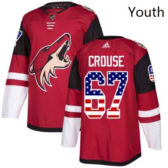 Youth Adidas Arizona Coyotes 67 Lawson Crouse Authentic Red USA Flag Fashion NHL Jersey